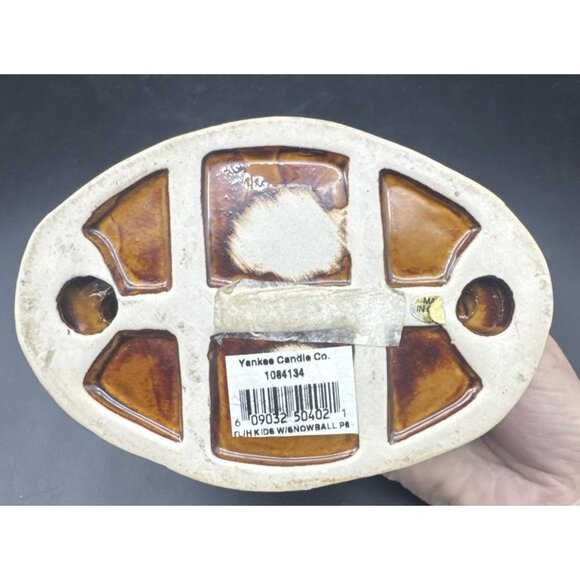 Yankee Candle KIDS w/ SNOWBALL Ceramic Votive Tea Light Candle Holder Christmas - Picture 6 of 9